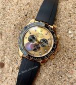 Knockoff Rolex Daytona Watch 43mm Yellow Gold Oysterflex Strap